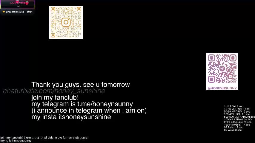 honey_sunshine Live Sex January 9, 2026